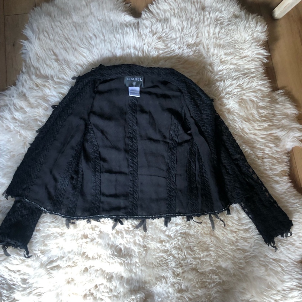 COPY - Chanel 05C black mesh lace jacket skirt suit 36 - Picture 3 of 16